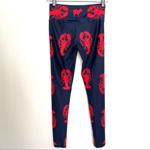 Goldsheep Leggings Womens Size Medium Lobster Print Mid Rise Gym Pilates Yoga